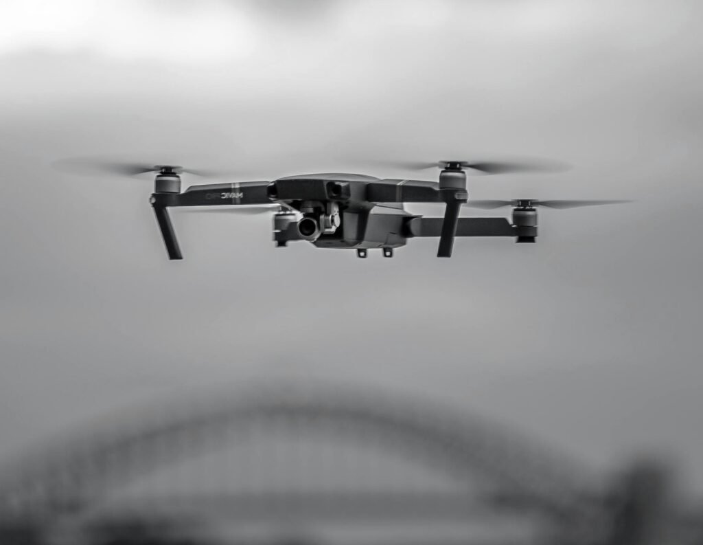 drone flying bw drone flying
